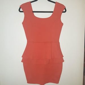 Paisley Embossed Fabric Peplum Dress